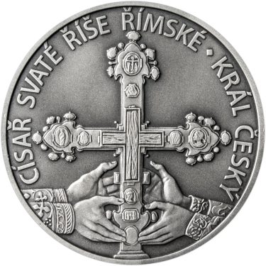 Náhled Reverznej strany - Karel IV., král a císař - 700. výročí narození stříbro patina